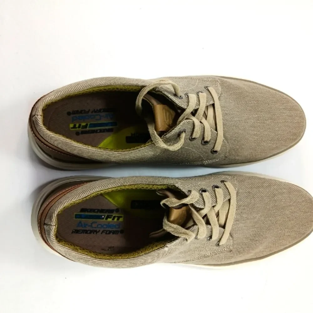 Skechers Moreno-Ederson Casual Canvas Lace-Up Oxford Sneaker Shoe Mens 13 Tan...